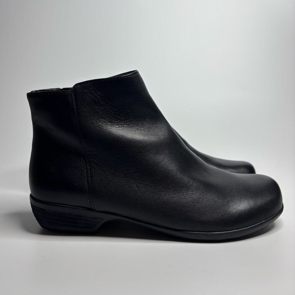 Walking Cradles Ezra Booties in Black Leather
 (Wide)